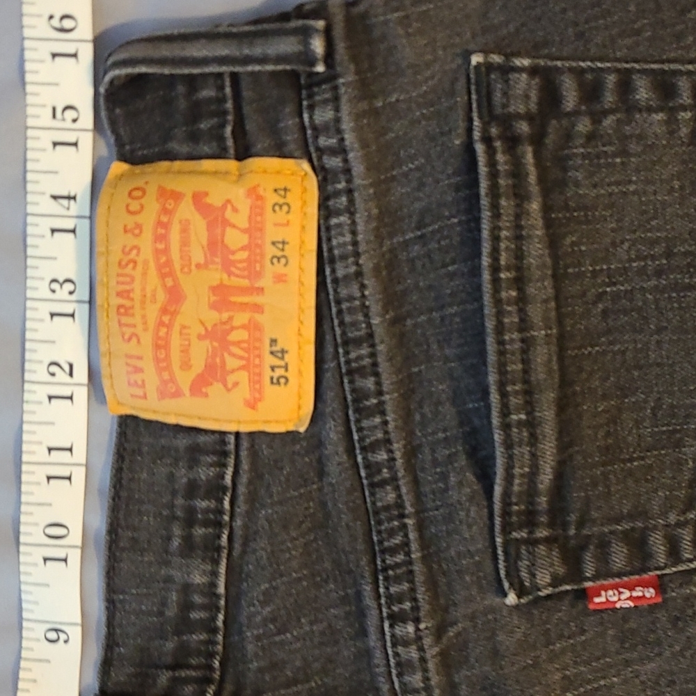 Levis Slim Straight Black Jeans 34x34